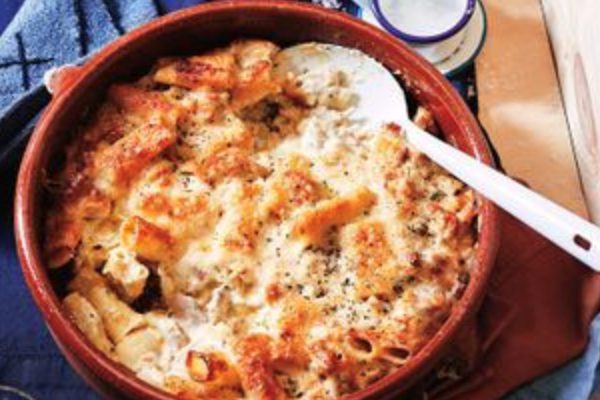 Chicken, leek and ricotta rigatoni