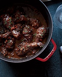 Chicken legs coq au vin