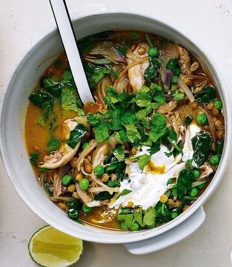 Chicken, lentil and spinach curry
