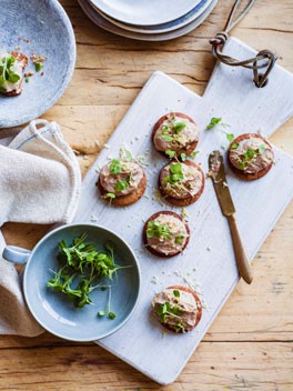Chicken liver parfait with chestnut biscuits