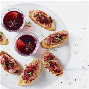 Chicken liver pâté crostini
