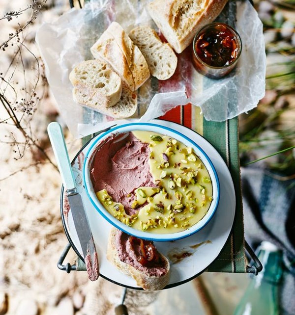Chicken liver pâté with pistachio nutty butter