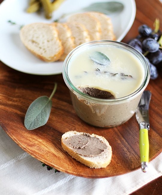 Chicken liver pâté with sage, apple, and thyme