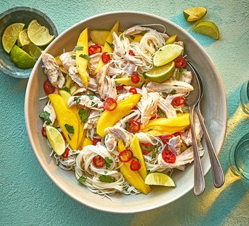 Chicken, mango & noodle salad