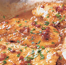 Chicken Marsala with pancetta & cream