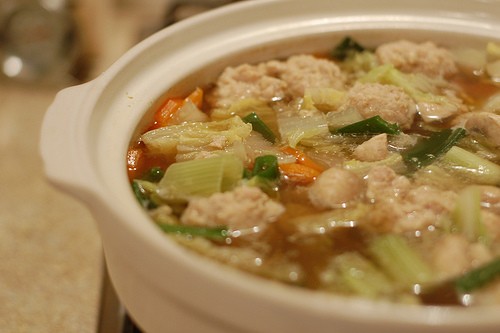 Chicken meatball nabe