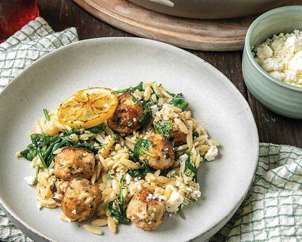 Chicken meatball skillet supper