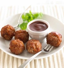 Chicken meatballs with hoisin sauce
