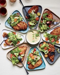 Chicken Milanese with sage and lemon butter sauce