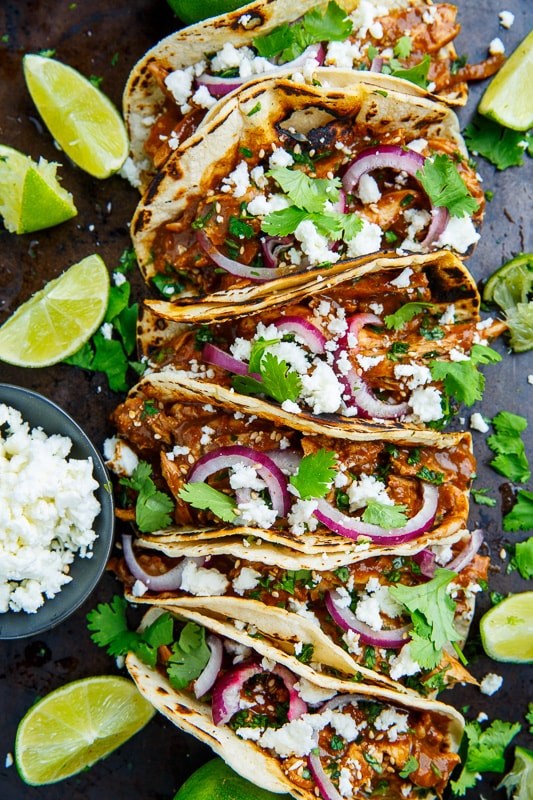 Chicken mole tacos
