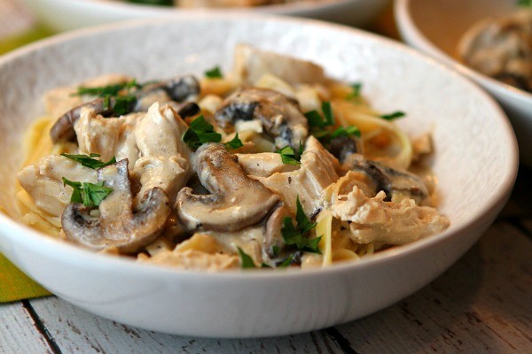 Chicken mushroom fettuccine