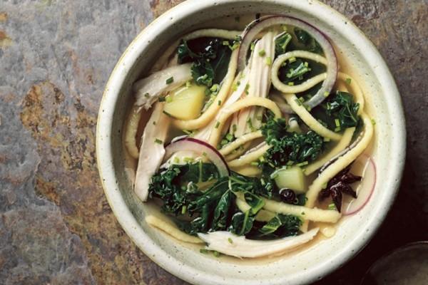 Chicken noodle broth