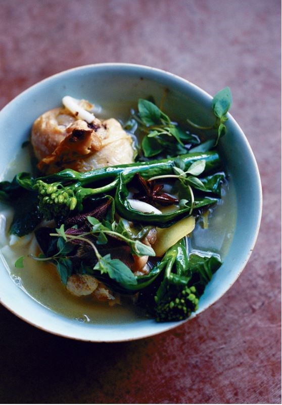 Chicken noodle broth