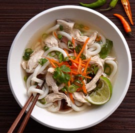 Chicken noodle soup with lemongrass