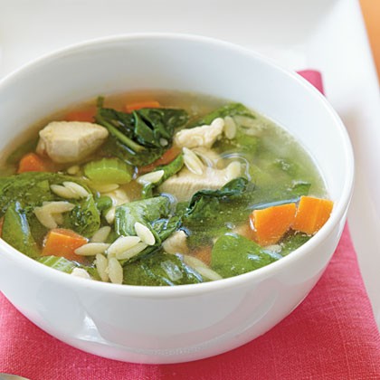 Chicken-orzo soup
