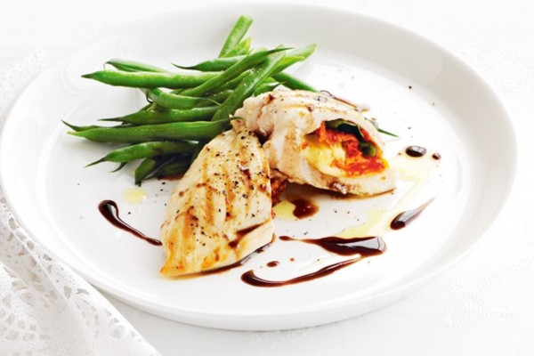 Chicken parcels with basil, tomato and bocconcini