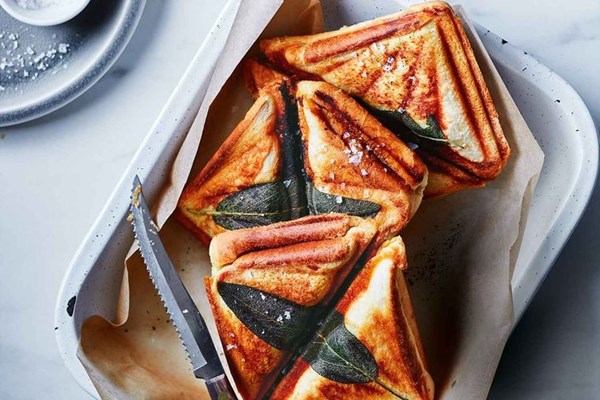 Chicken parfait, sage & caramelised onion jaffle
