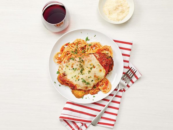 Chicken Parmesan with spaghetti