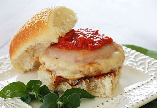 Chicken Parmigiana burgers