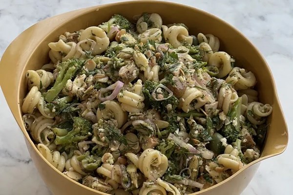 Chicken pasta salad with grapes & queso fresco 