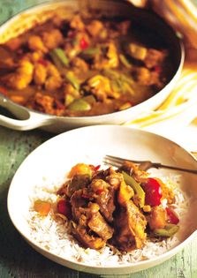Chicken, pepper and squash curry