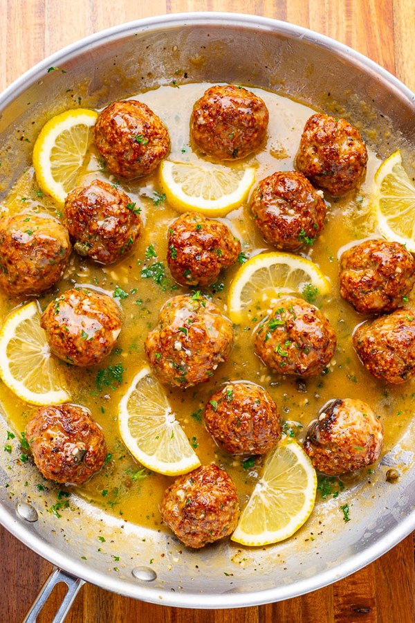 Chicken piccata meatballs