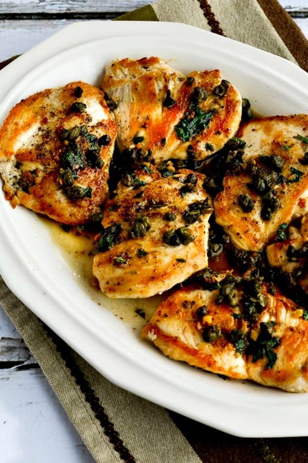 Chicken piccata with fried capers