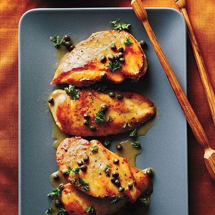 Chicken piccata with orzo