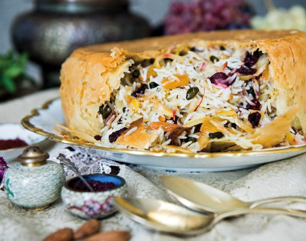 Chicken pilaf in a lavash crust (Khan plov)
