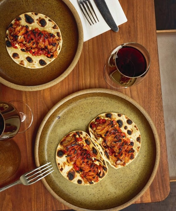 Chicken pinchitos with harissa & coca 