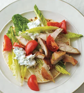 Chicken pitas with tzatziki