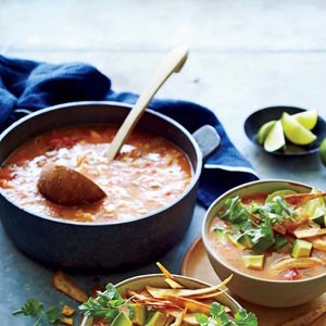 Chicken-poblano tortilla soup