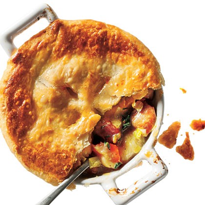 Chicken, potato, and leek pie