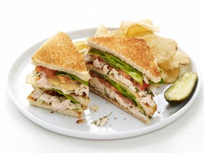 Chicken-potato chip club sandwiches