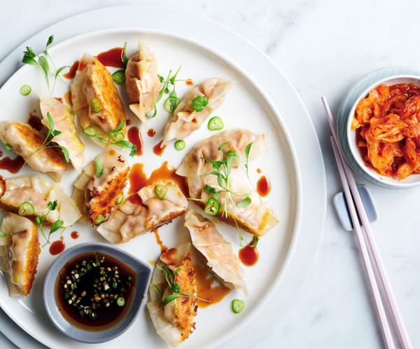 Chicken, prawn and chilli pot stickers