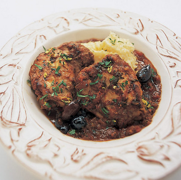 Chicken Provençal with saffron, orange, and basil
