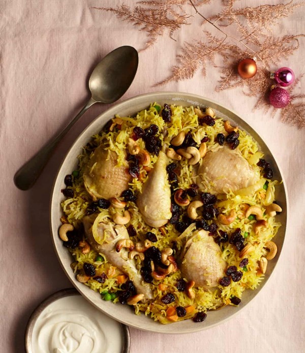 Chicken pulao with cranberries