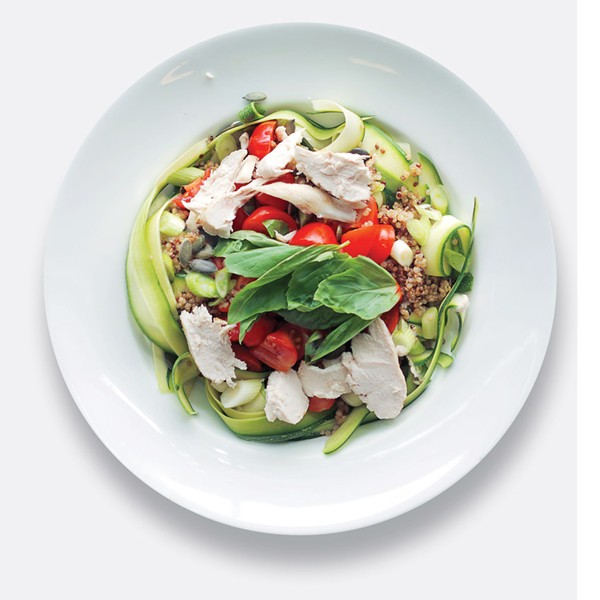 Chicken, quinoa, courgette and cherry tomatoes