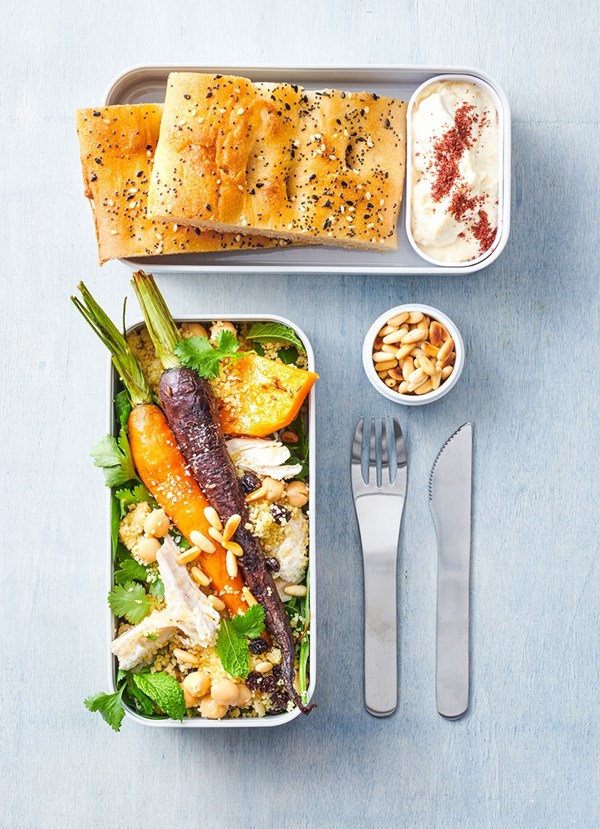Chicken, roast carrot and couscous salad