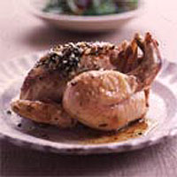 Chicken roasted with garlic butter