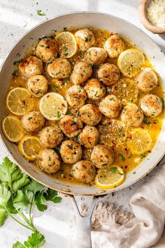 Chicken Romano meatballs