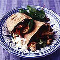 Chicken salad pitta with yogurt dressing