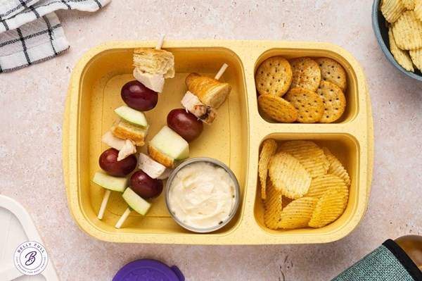 Chicken salad sandwich on a stick