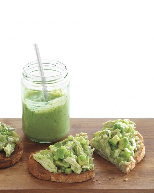 Chicken salad with avocado dressing