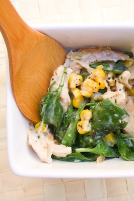 Chicken salad with buttermilk chive dressing