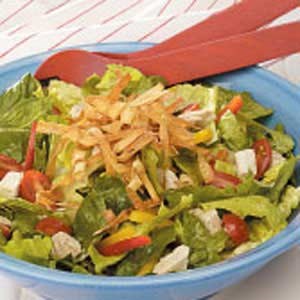 Chicken salad with crispy wontons