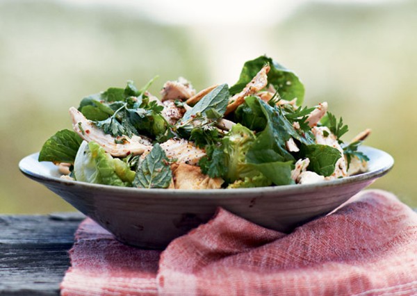 Chicken salad with herbs and Aleppo pepper