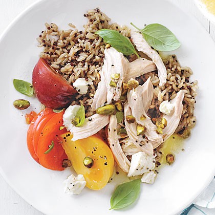 Chicken salad with orange-pistachio vinaigrette