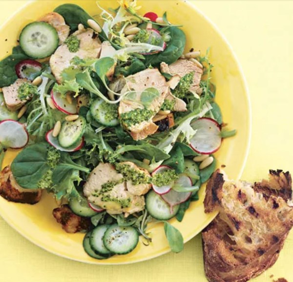 Chicken salad with tarragon pesto