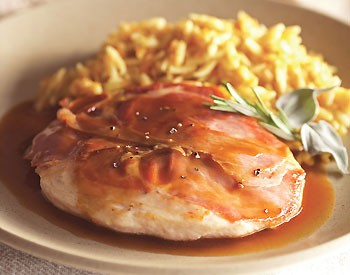 Chicken saltimbocca with lemon sauce